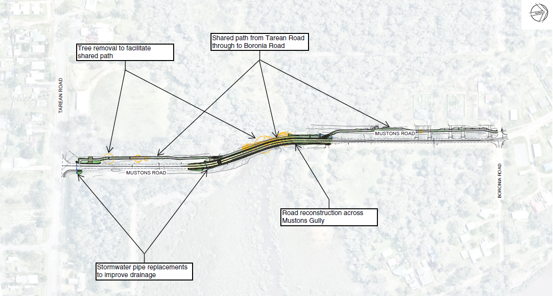 a map showing the location of the works